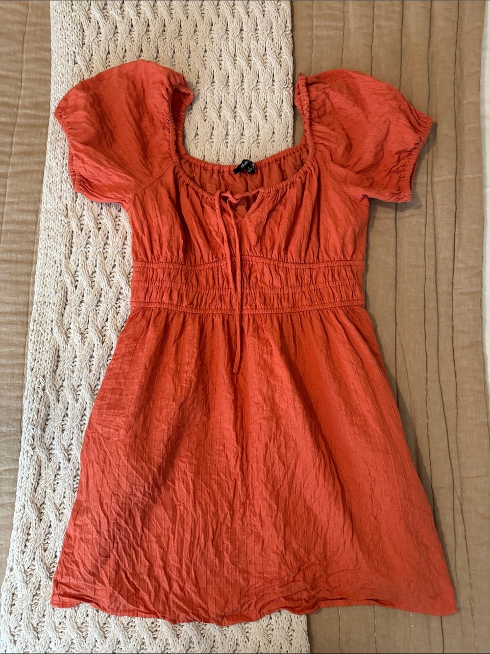 Madewell Salmon Orange Textured Dress